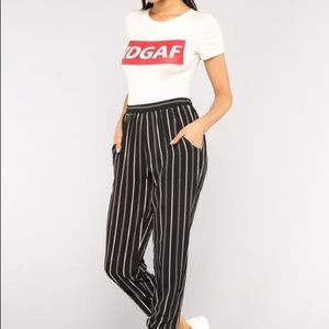 Fashion Nova stripped joggers